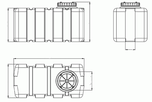 Схема для Емкость пластиковая горизонтальная 1000 л.